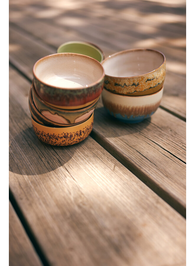 Ceramic 70's noodle bowls set of 4  - seabreeze