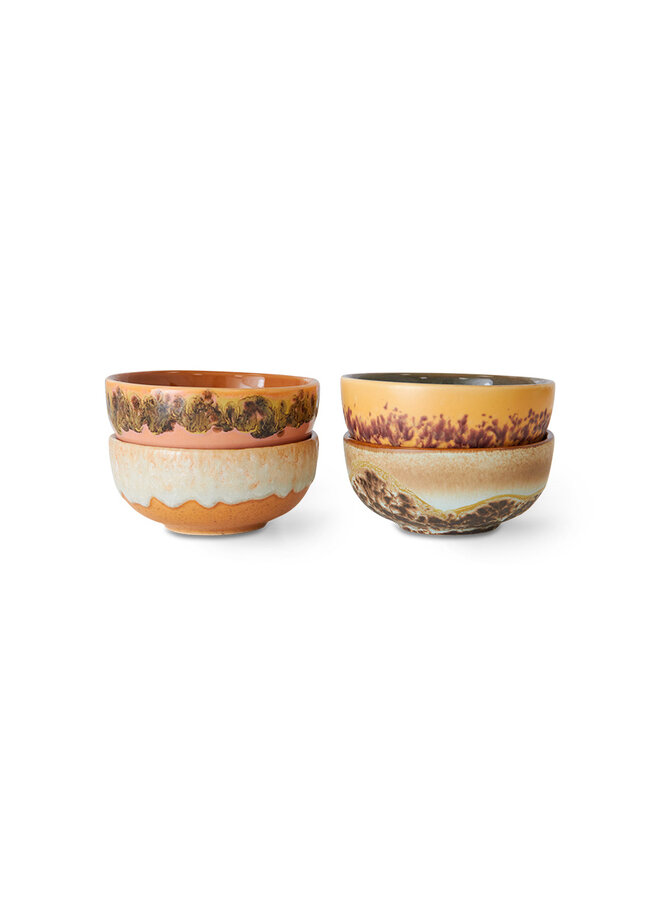 70s ceramics: XS bowls set of 4 - marine