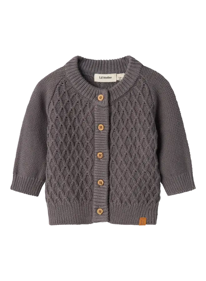 TOBIE Baby Cardigan Pewter