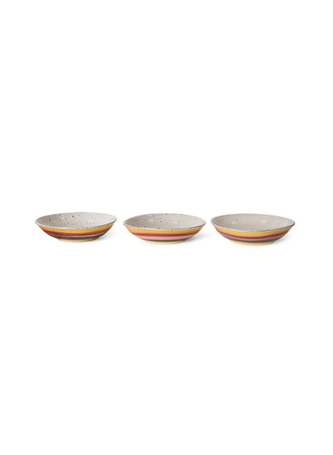 70s ceramics curry bowls  (set of 2) - hibiscus