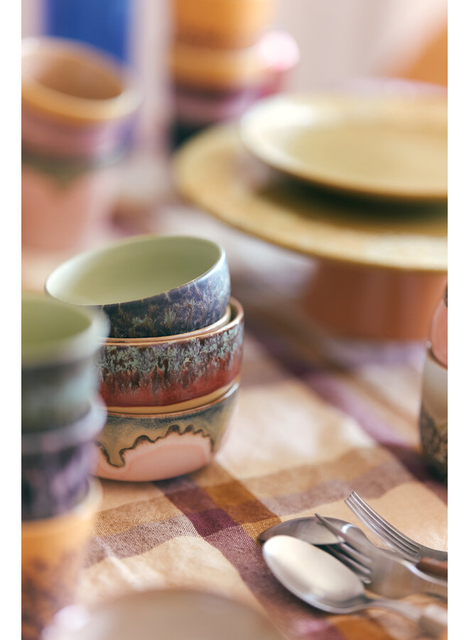 Ceramic 70's Dessert Bowls (set of 4) - harbour