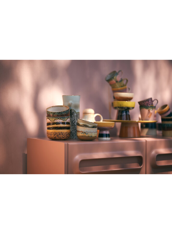 Ceramic 70's Dessert Bowls (set of 4) - harbour