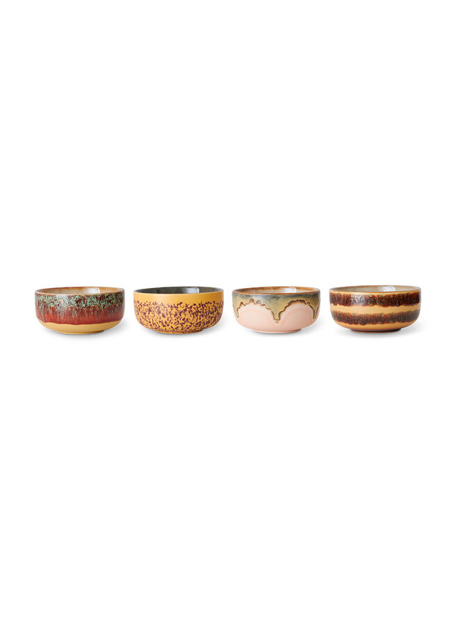 Ceramic 70's Dessert Bowls (set of 4) - harbour