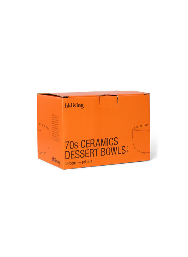 Ceramic 70's Dessert Bowls (set of 4) - harbour
