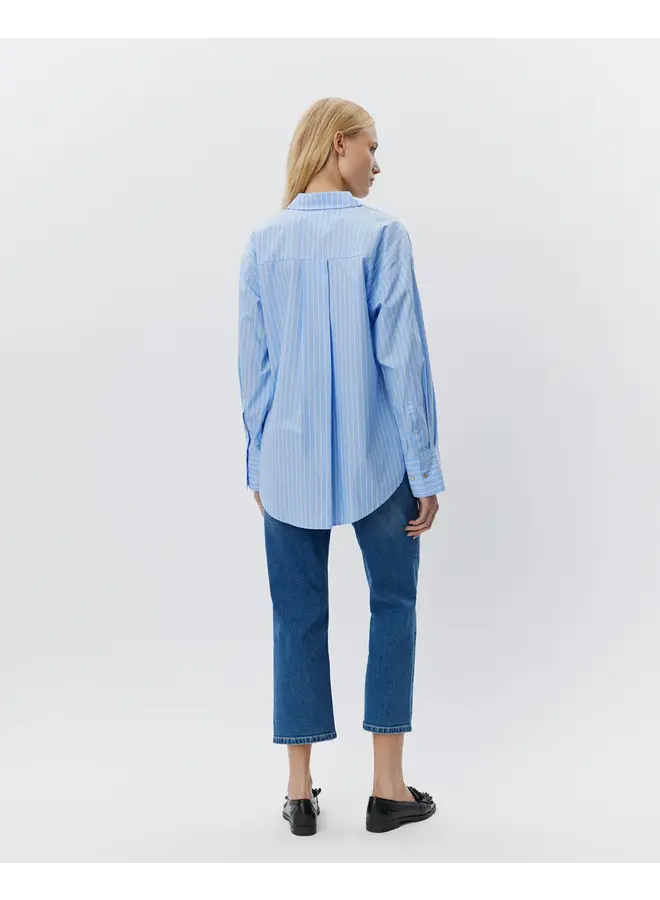 ADALENE Shirt - LT blue striped