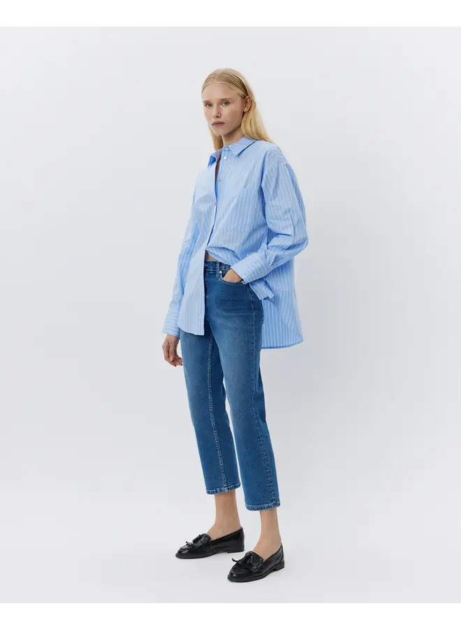 ADALENE Shirt - LT blue striped