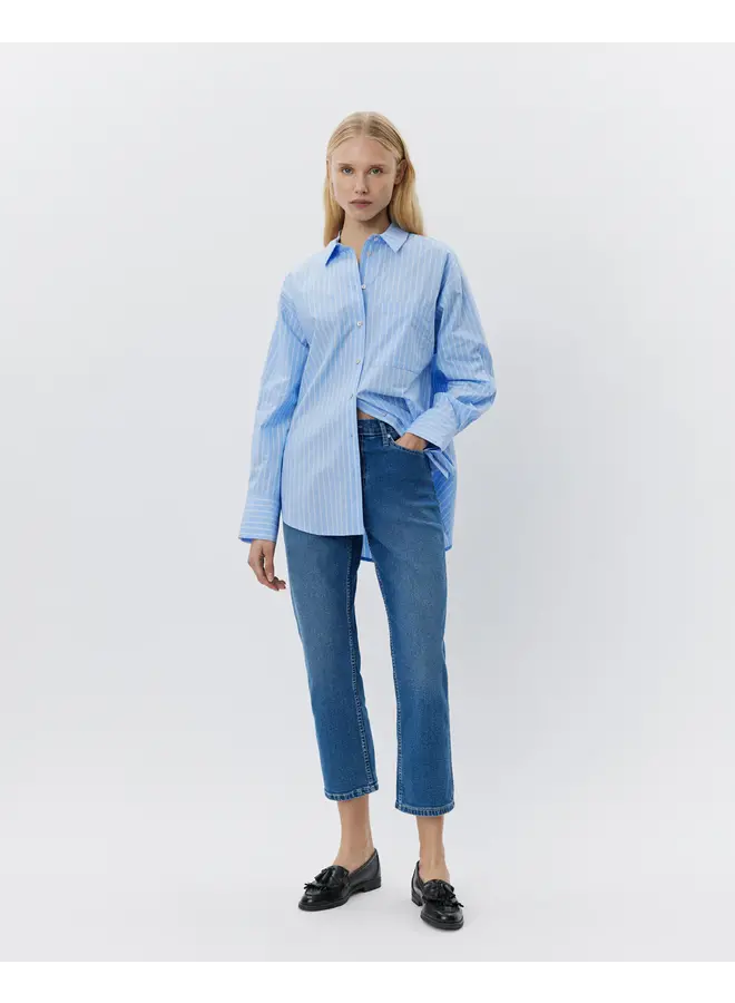 ADALENE Shirt - LT blue striped