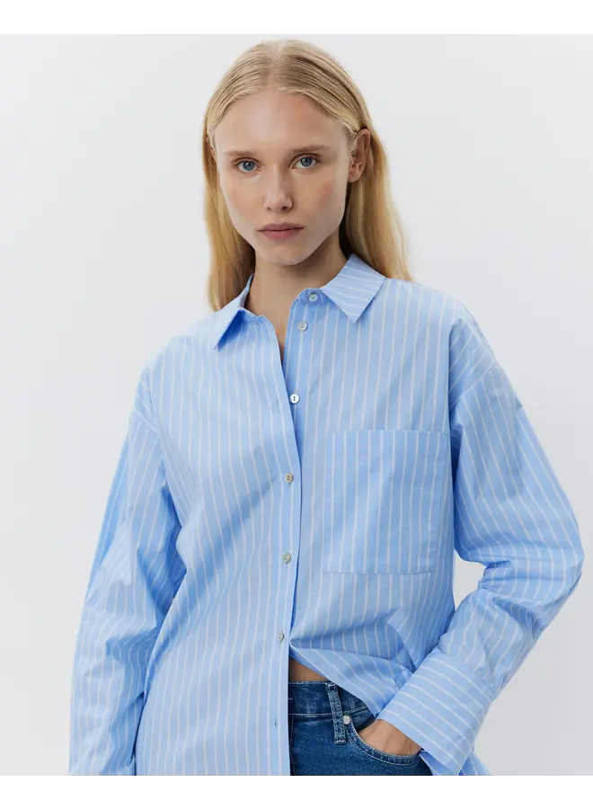 ADALENE Shirt - LT blue striped