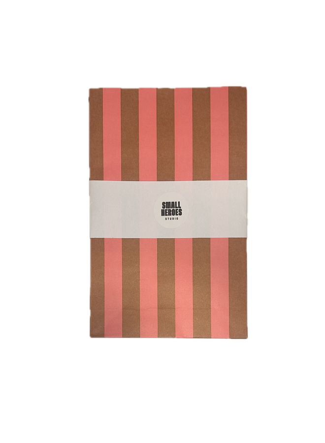 Blockbottom Beutel Streifen - pink / brown