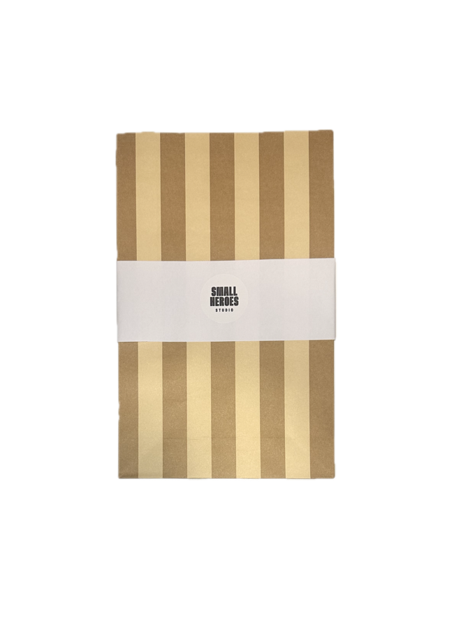 Blockbottom bag stripes - sand / brown