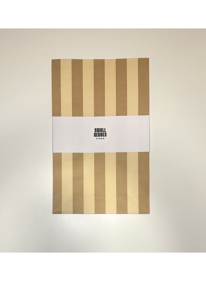 Blockbottom bag stripes - sand / brown