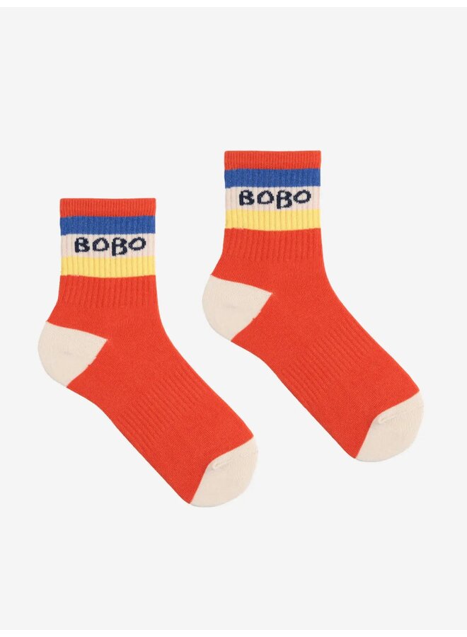 Color block short socks