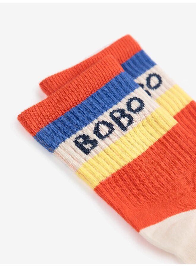 Color block short socks