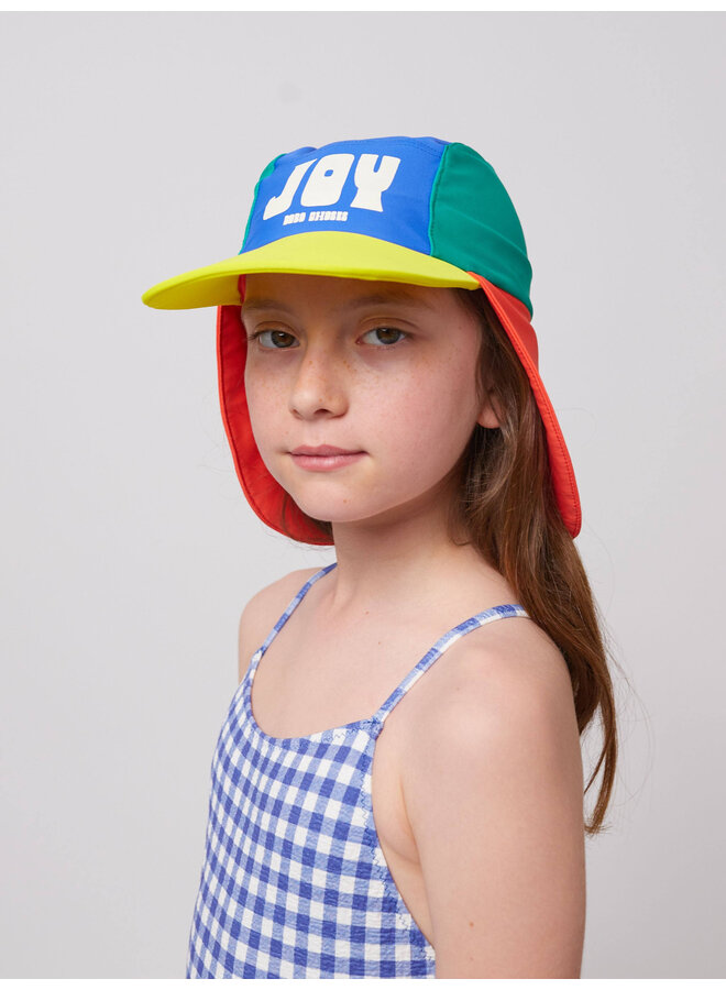 Joy color block swim cap