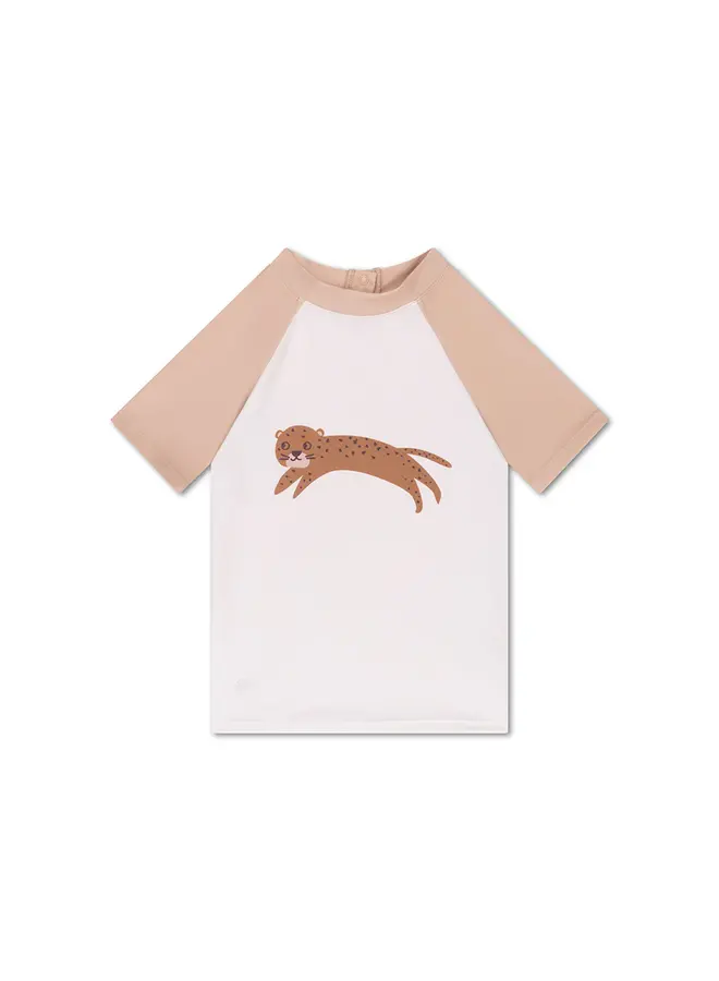 Leopard  UV Swim Shirt - brown