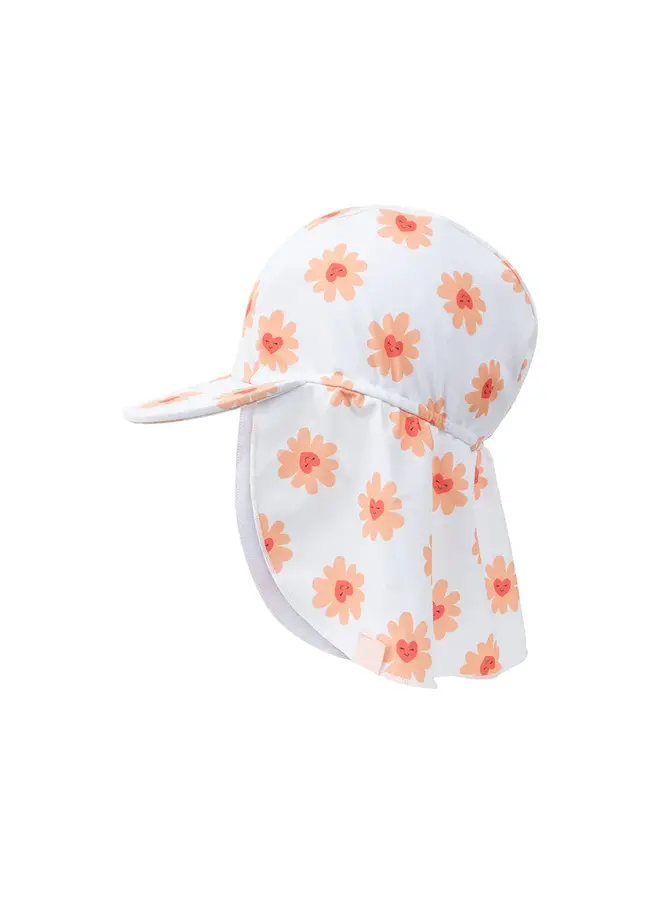 Sun Cap - Leopard/Flower Hearts