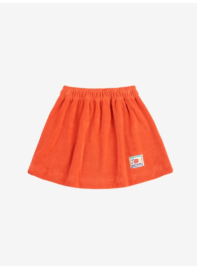 Smiling terry cloth skirt - red
