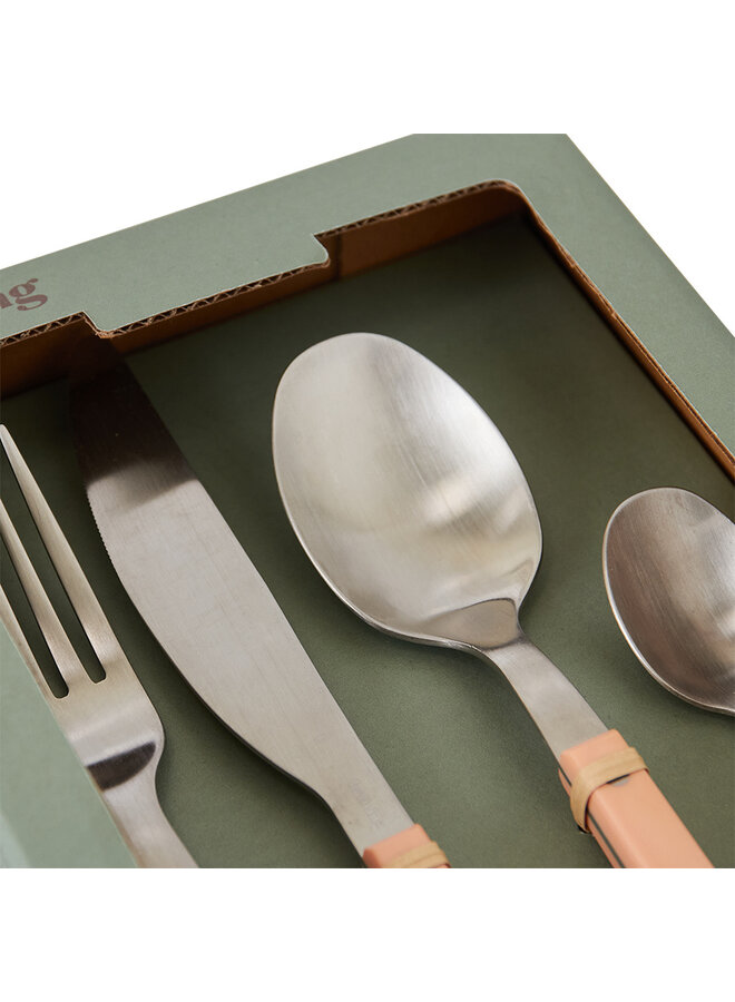 70s cutlery peach