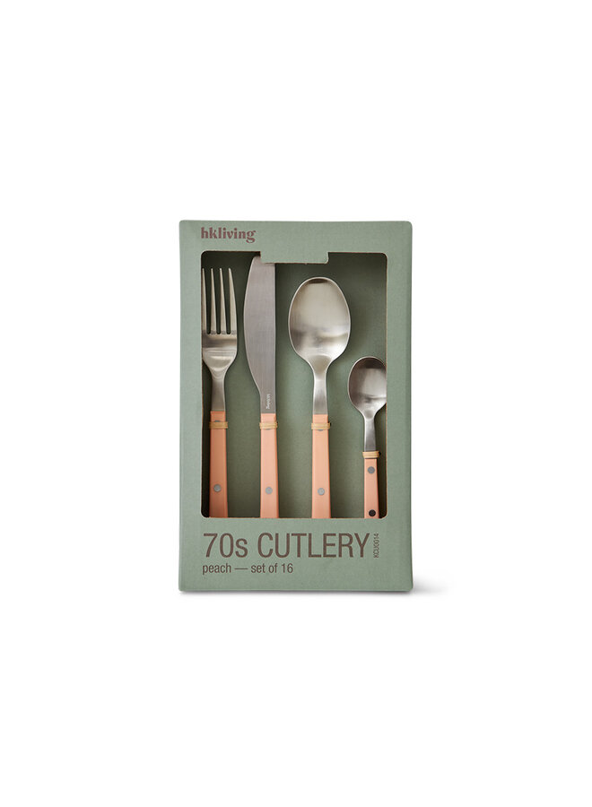 70s cutlery peach