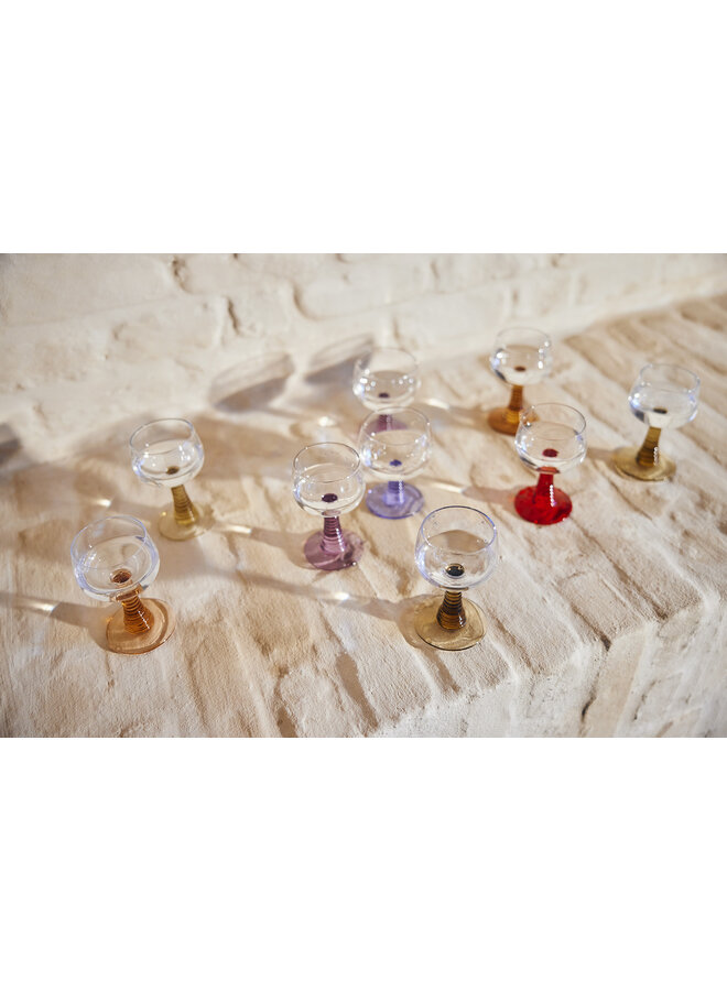 Swirl wine glass - blue