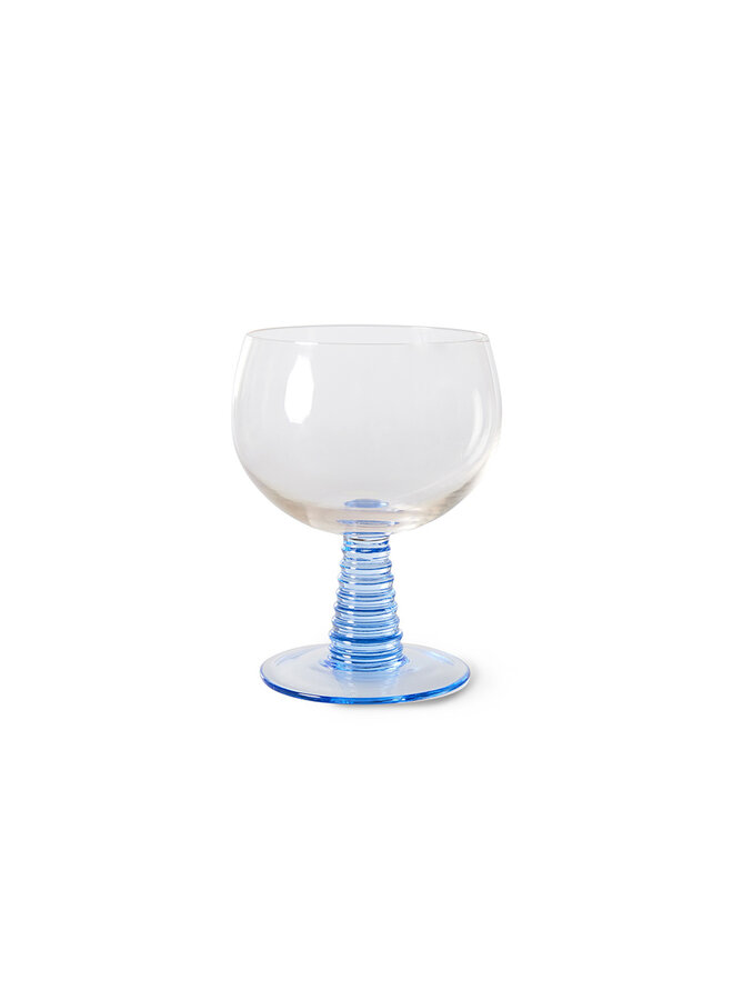 Swirl wine glass - blue