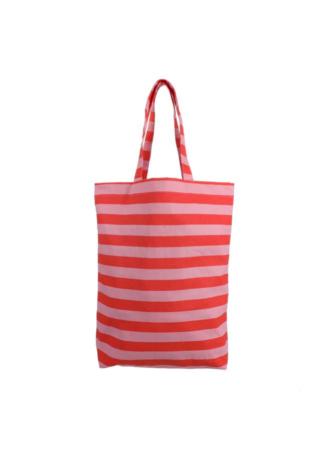 Shopper stripes - rosa + rot