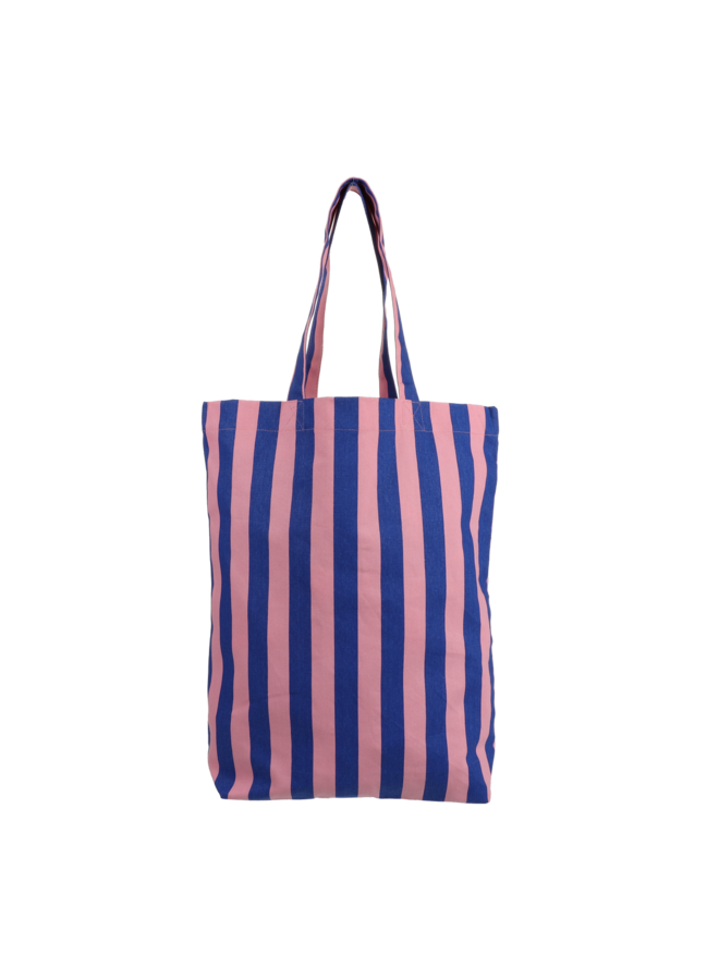 Shopper stripes - kobalt + rosa
