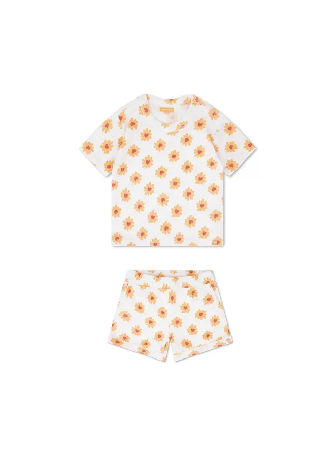 Strand Playsuit  Set Flower Hearts - Muslin