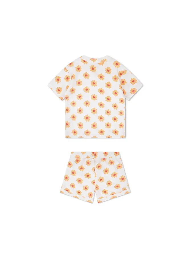 Beach Playsuit  Set Flower Hearts - Muslin