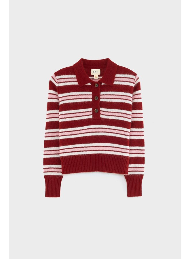 GIMOL Polo-neck Sweater - stripe A