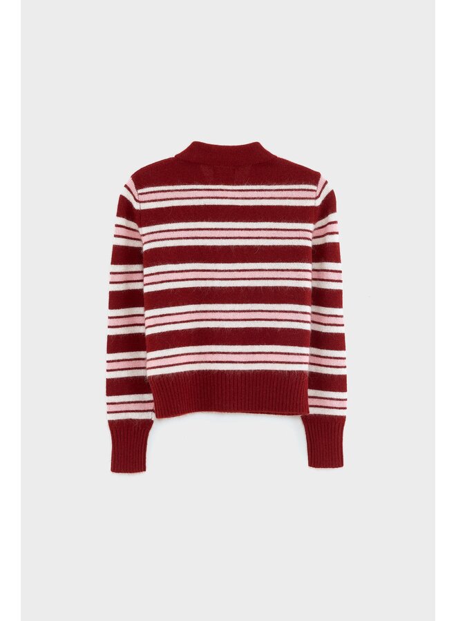 GIMOL Polo-neck Sweater - stripe A