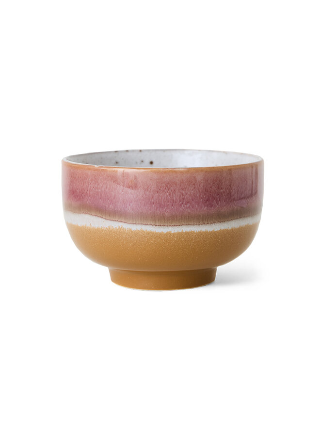 Ceramic 70's noodle bowl prairie