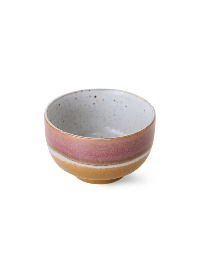 Ceramic 70's noodle bowl prairie