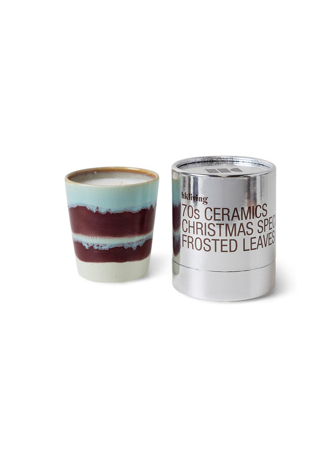 70s Ceramics Scented Candle - Frosted leaves (Christmas Special)