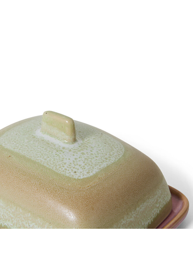 70s Ceramics Butter Dish - Skyline