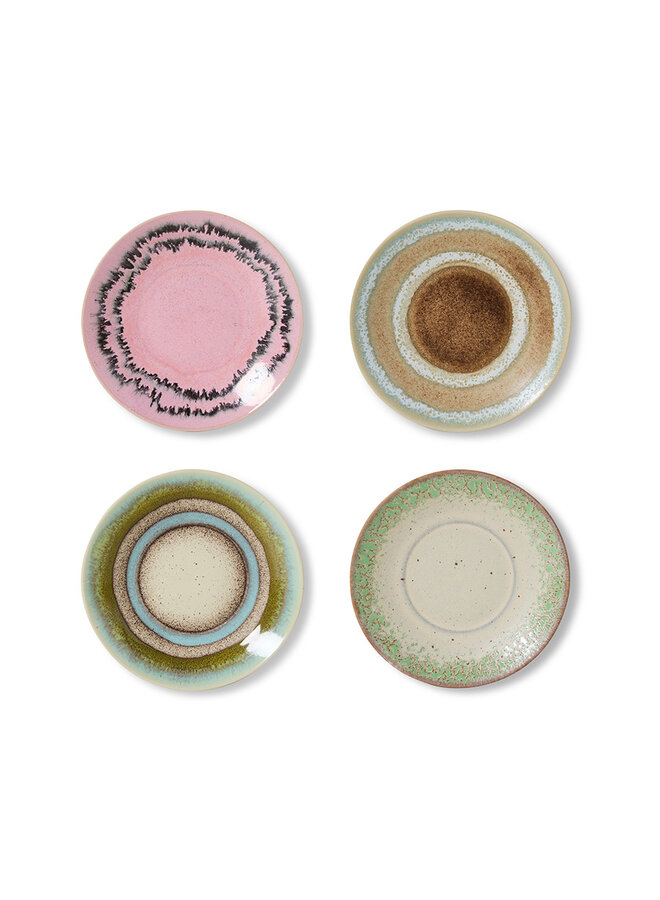 70s ceramics saucers (set of 4)  -  doodle