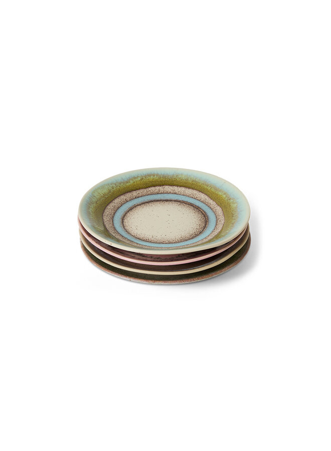 70s ceramics saucers (set of 4)  -  doodle
