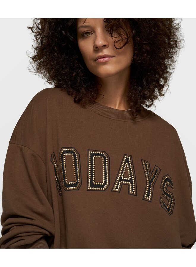 Pleated Sweater 10DAYS dark truffle