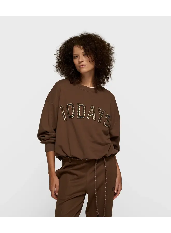 Pleated Sweater 10DAYS dark truffle