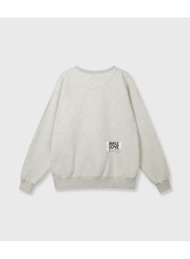 Statement Sweater Smile Love Soft white melee