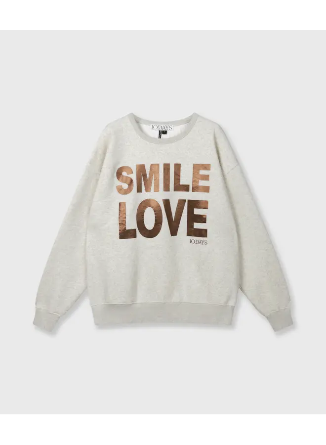 Statement Sweater Smile Love Soft white melee