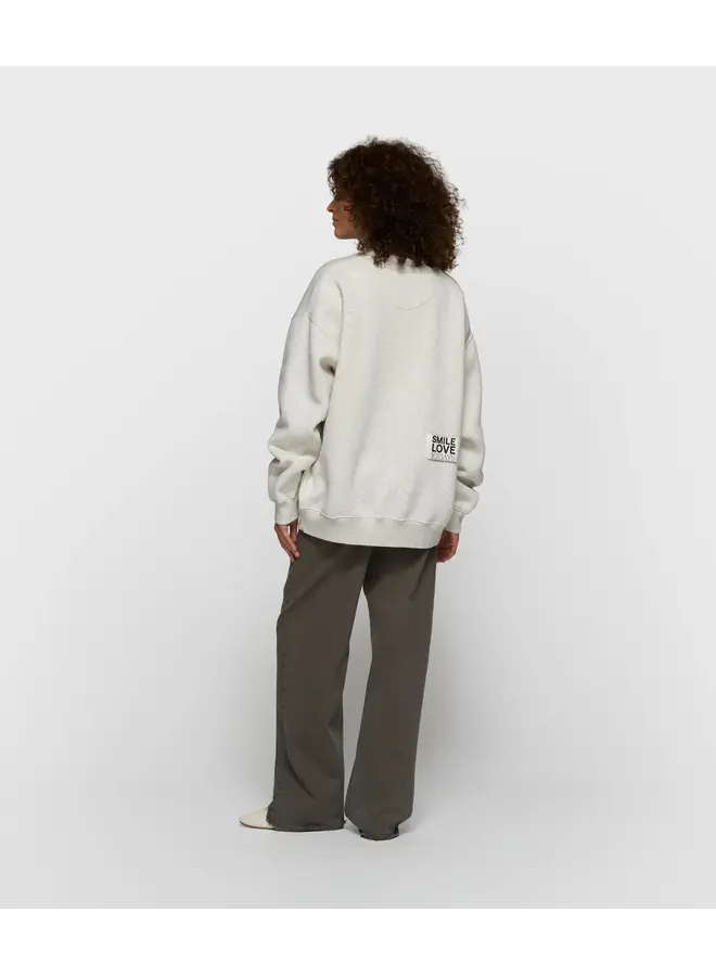 Statement Sweater Smile Love Soft white melee