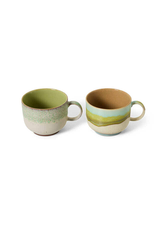 Ceramic 70's tea cups Set of 2 - neo