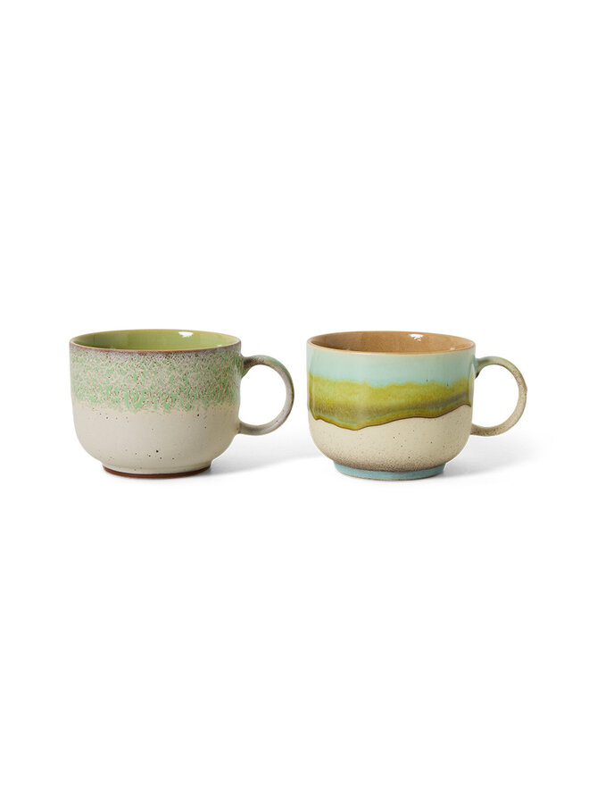 Ceramic 70's tea cups Set of 2 - neo