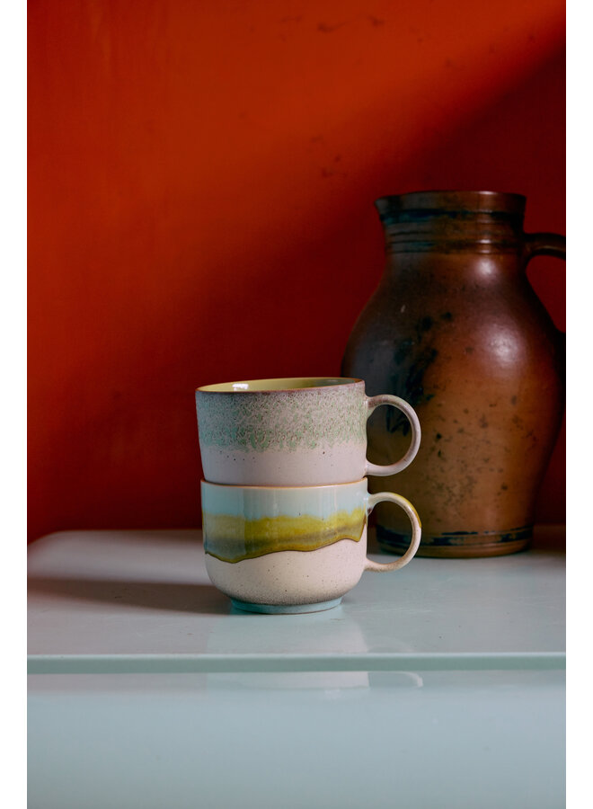 Ceramic 70's tea cups Set of 2 - neo