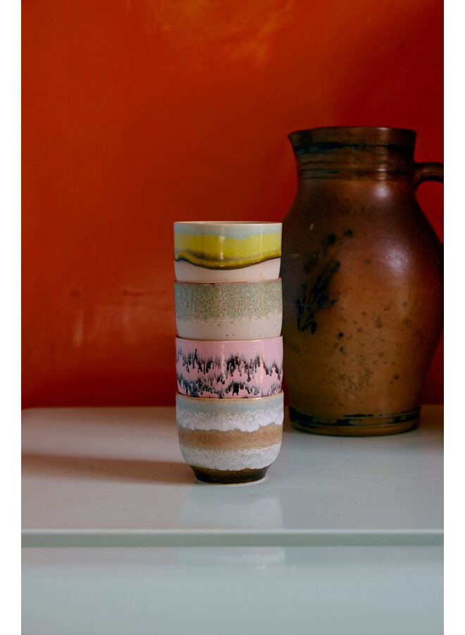 70s ceramics cafe cups DECO Set of 4