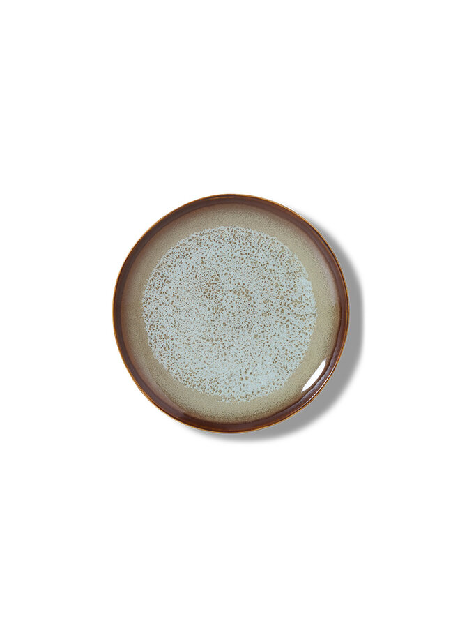 Ceramic 70's dessert plate - contrast