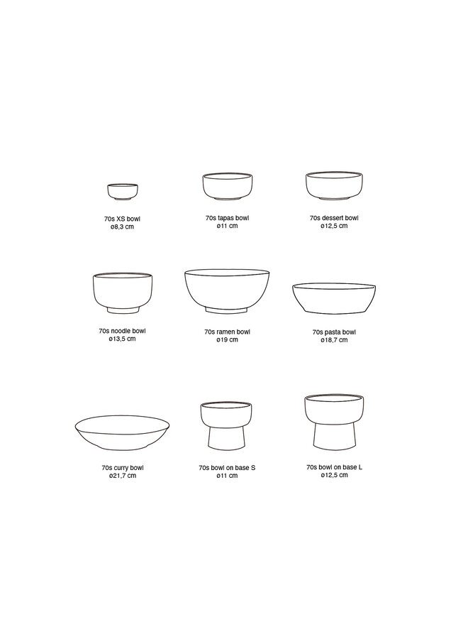 70s ceramics pasta bowls  (set of 2) - petal