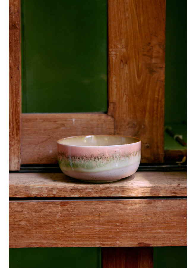 Ceramic 70's Dessert Bowl - glaze