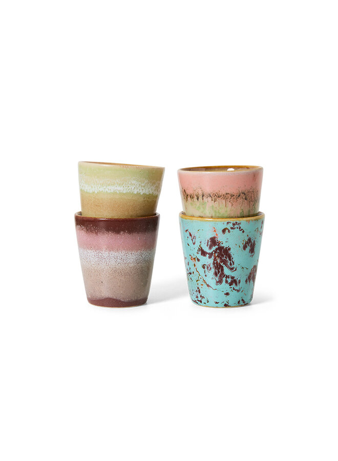 70's Ceramic Ristretto Mugs - Futurism